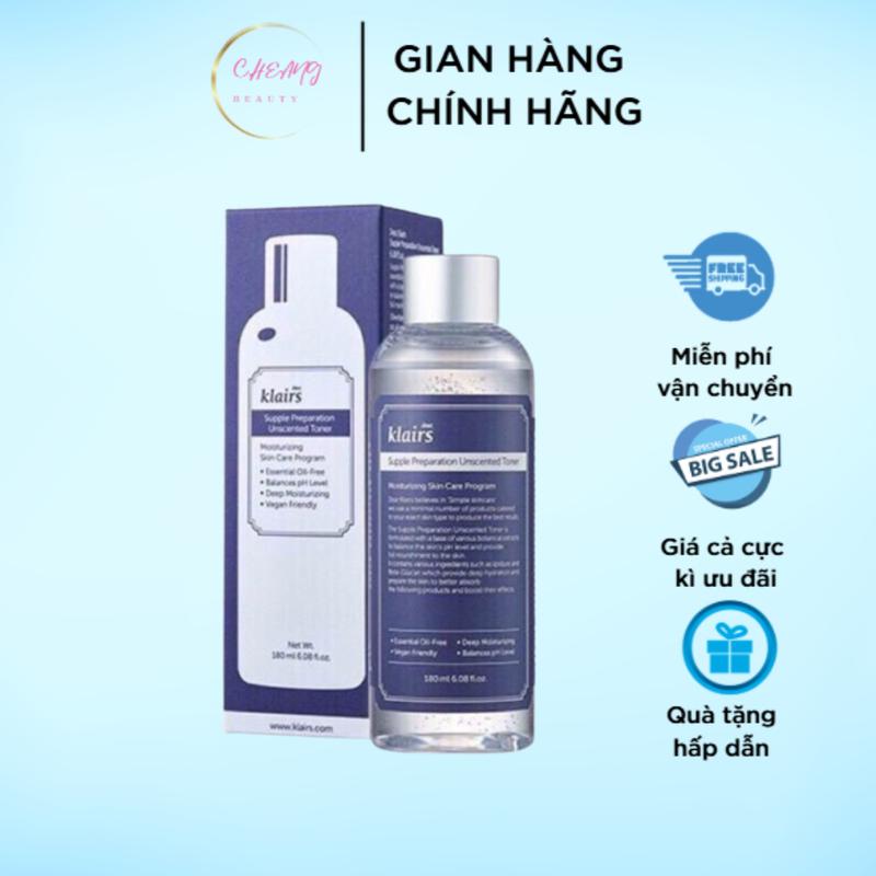 Nước Hoa Hồng Dear Klairs Supple Preparation Unscented 180 ml Dưỡng Ẩm Không Mùi