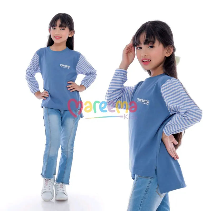 Atasan Baju Kaos Anak Perempuan Lengan Panjang Kekinian Terbaru Usia 5 Sampai 14 Tahun Fashion 5