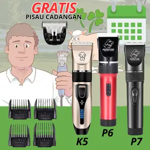 PAKET KOMPLIT BaoRun P6/P7/K5 Alat Mesin Cukur Bulu Hewan Kambing Domba Garut Elektrik Tanpa Kabel