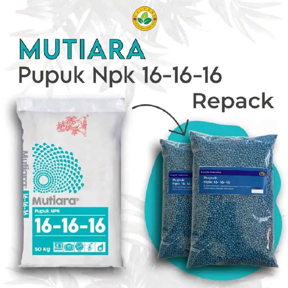 Pupuk dasar NPK mutiara 16-16-16 refack 500 gram - pupuk Tanaman