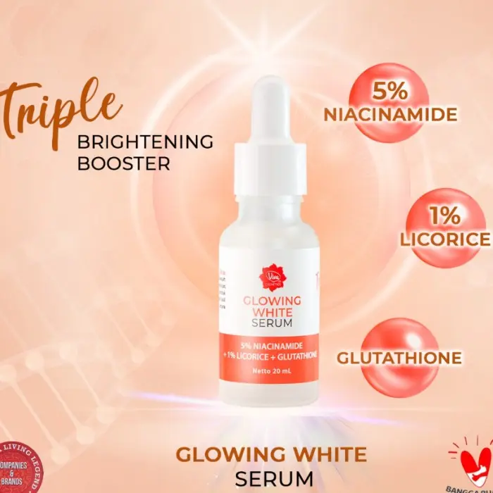 VIVA GLOWING WHITE SERUM With Triple Brightening Booster - Perawatan Wajah Hitam Memudarkan