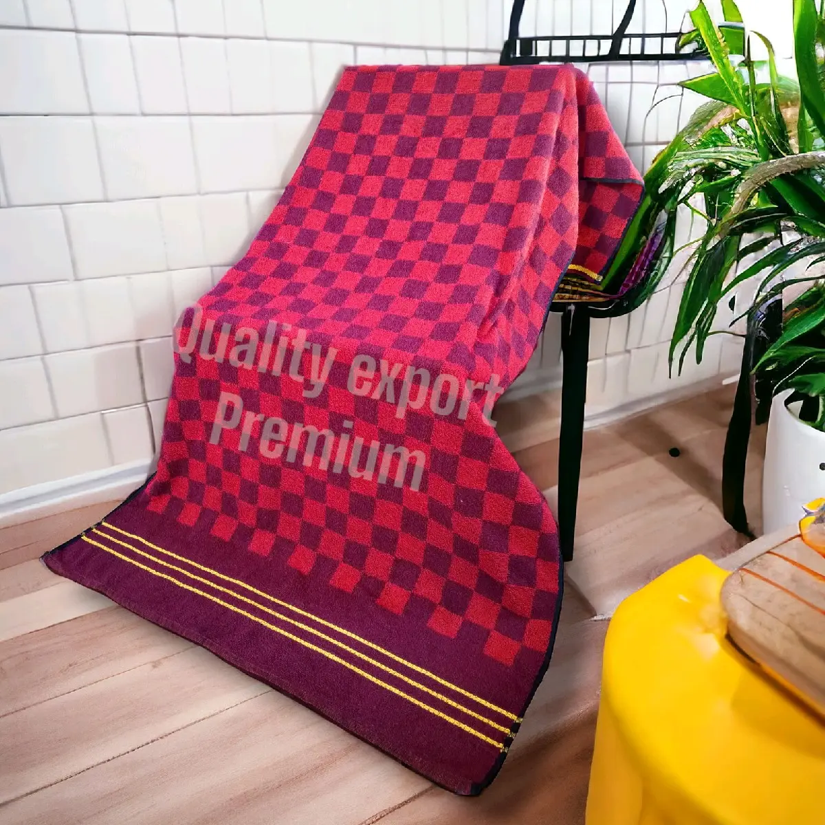 Handuk mandi export| handuk mandi jumbo motif kotak kotak | handuk jumbo 150x80