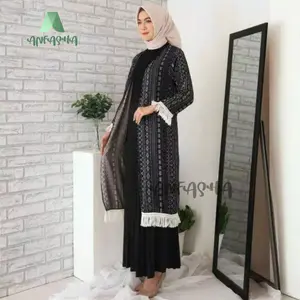 CARDIGAN RUMBAI PUTIH / Cardigan wanita panjang katun Rayon ORY BY TOKO ANFASHA