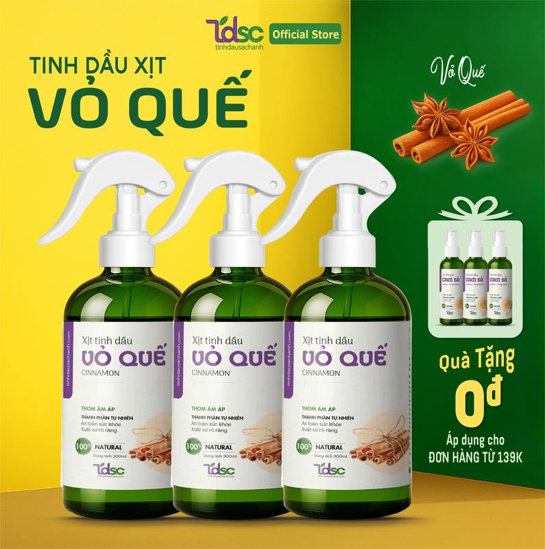 Chai Xịt Tinh Dầu Vỏ Quế Thơm Phòng Bếp Đuổi Kiến TINHDAUSACHANH 100ml/500ml Mùi Hương Ấm Nồng Tăng Sự Tập Trung Dầu Thơm Phòng Dầu Thơm