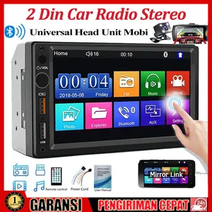 7 Inci Head Unit 7020 Double Din Android Android Mobil Universal Head Unit 7020 7018B Head Unit Double Bluetooth Audio Car MP4 MP5 Player In Touch Screen Radio Dan Dan Kamera Mundur Mobil LED