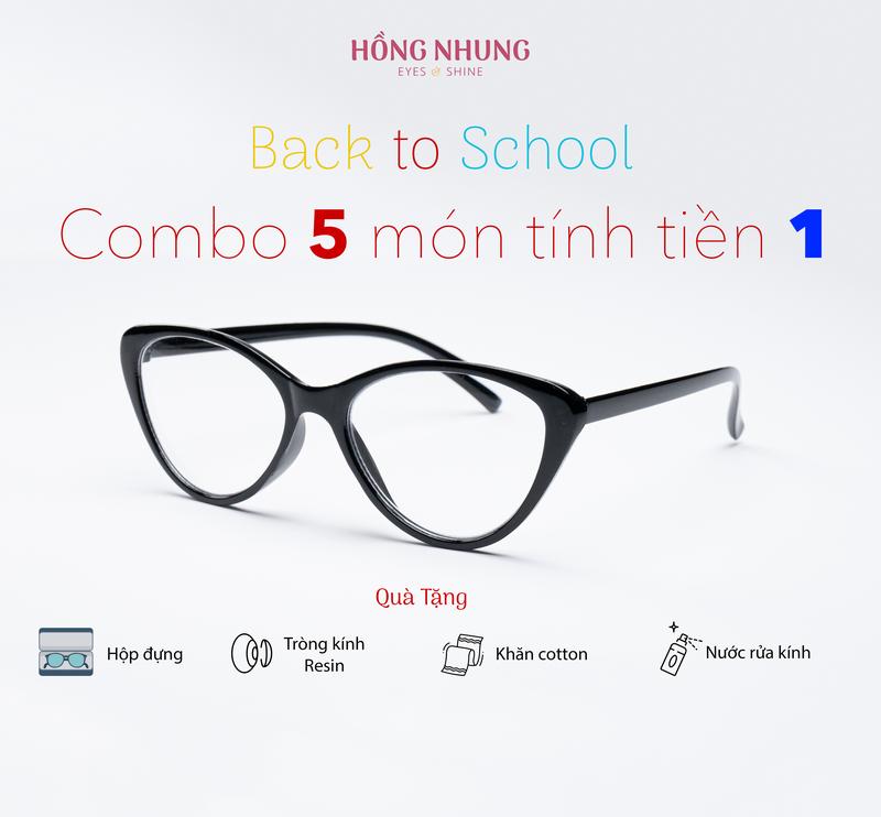 Gọng kính cận nữ mắt mèo cá tính chất liệu nhựa M24 cắt độ cận free - Women Mắt Kính MATKINHHONGNHUNG