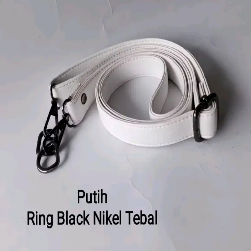 Tali Tas Selempang Kulit Sintetis/Sling bag Pengait Hitam/Black accesories Super Tebal Wanita Pria 3