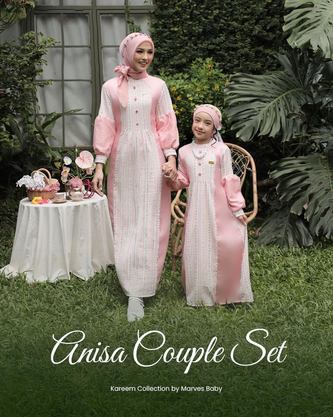 Marves Annisa Gamis Sarimbit Baju Muslim Couple Ibu Anak Perempuan Bahan Shakilla Baju Lebaran 2026
