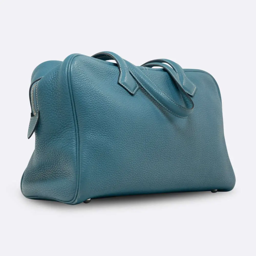 Hermes Victoria 35 Bleu Jean Clemence - Women's Shoulder Bag