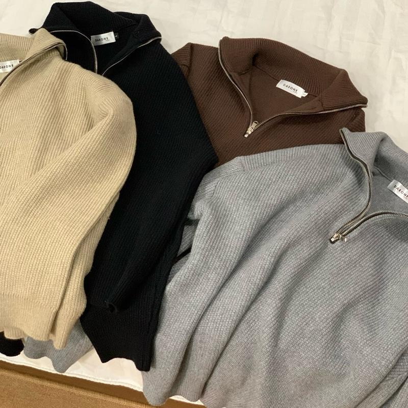 Áo Len Nam Nữ Có Khoá Kéo DaeOne - Half Zip Collar Knit DaeOne Bản Nâng Cấp