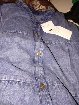 Product Review of Atasan Kemeja Jeans Babydoll Susun // Kemeja Wanita Babydoll Oversize Kekinian from v**2 0