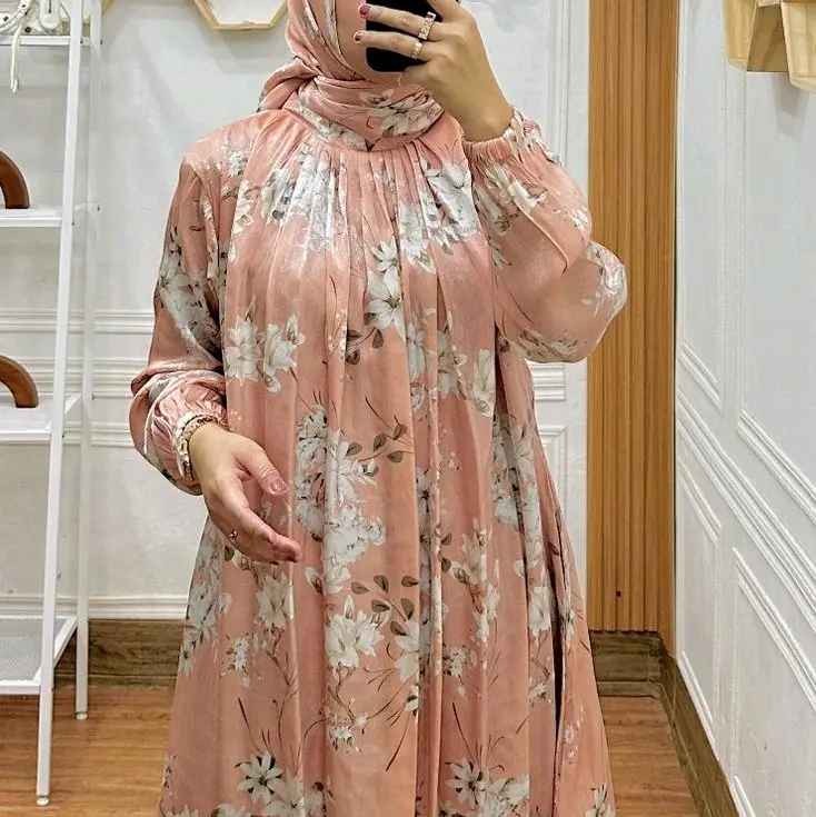 Gamis set Hijab shimmer printing 2