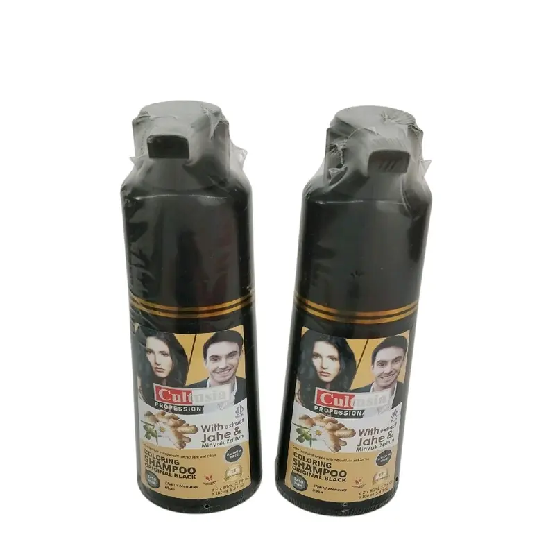 Cultusia Color Fast Hair Shampoo Original Black With Extract Jahe & Minyak Zaitun 160ml Hitam Conditioner Menghitamkan Penghitam 3