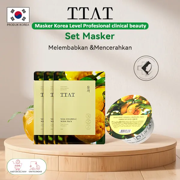 【BPOM】TTAT Perawatan Kulit Korea ORl Bundle isi 2 Produk VitaminC Mengandung Ekstrak Daun  dan Niacinamide 28ml+Komedo Wajah Masker1pack(4PC) 1
