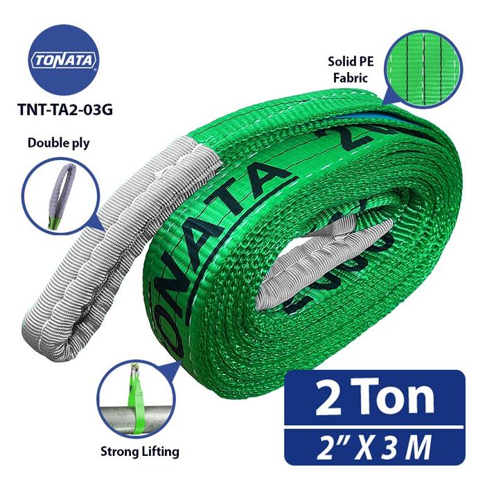 Gambar Webbing Sling Belt 2 Ton x 3 M Green Tonata / Tali Angkat Double Ply dari Tonata Indonesia Kab. Tangerang Tokopedia