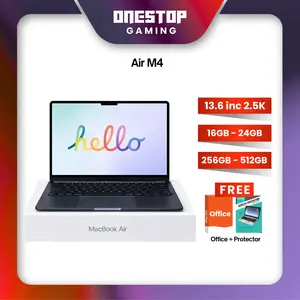 Apple MacBook Air M4 Chip 13 Inch RAM 16GB / 24GB | SSD 256GB / 512GB Garansi Resmi Midnight Starlight Silver Sky Blue