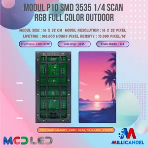 PANEL MODUL P10 SMD RGB FULL COLOR 1/4 SCAN 4S 3535 OUTDOOR
