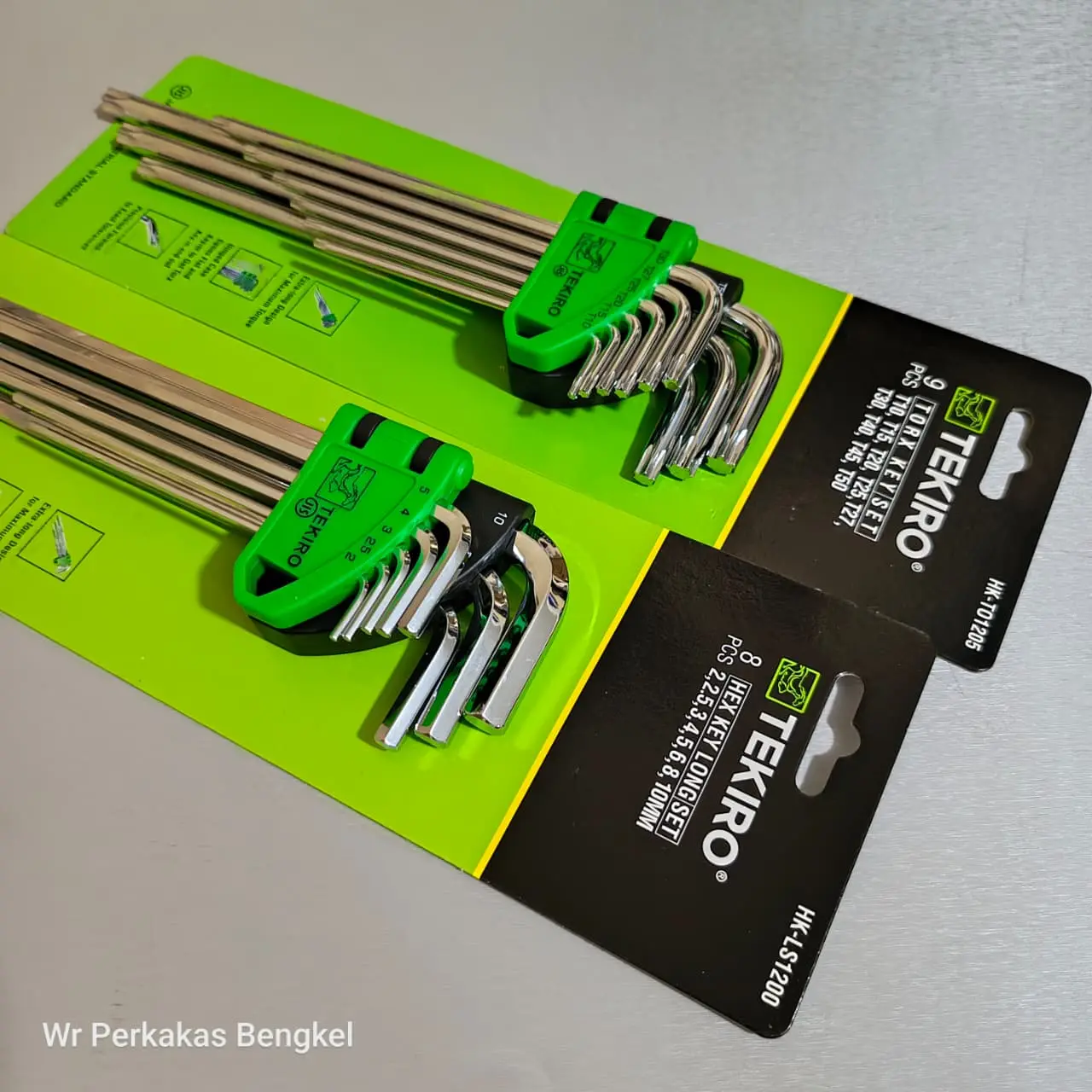 TEKIRO Paket Kunci L Set 2 Pcs & Kunci L Bintang Set 9 Pcs Extra Long Hex Key Set Chrome Vanadium High Torque JIS Material Chrome Vanadium Fungsi Membuka Menguatkan Baut