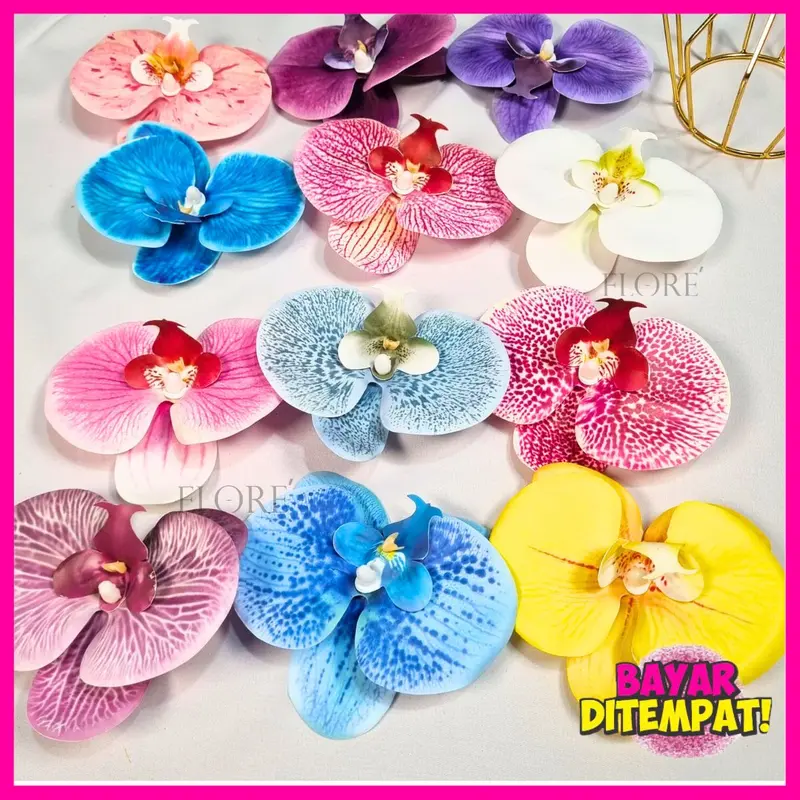 BUNGA ANGGREK BAHAN LATEX ARTIFICIAL / HIASAN MAHAR / BUNGA ANGGREK SATUAN (KN-434) 0