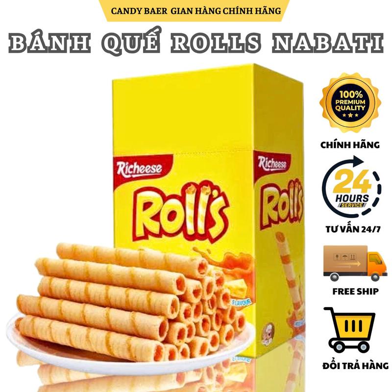 [COMBO GIÁ HỜI] Bánh quế nhân phô mai Nabati Roll's Cheese Wafer Stick hộp 120g (20 gói x 6g) - Bánh Nabati Phô Mai