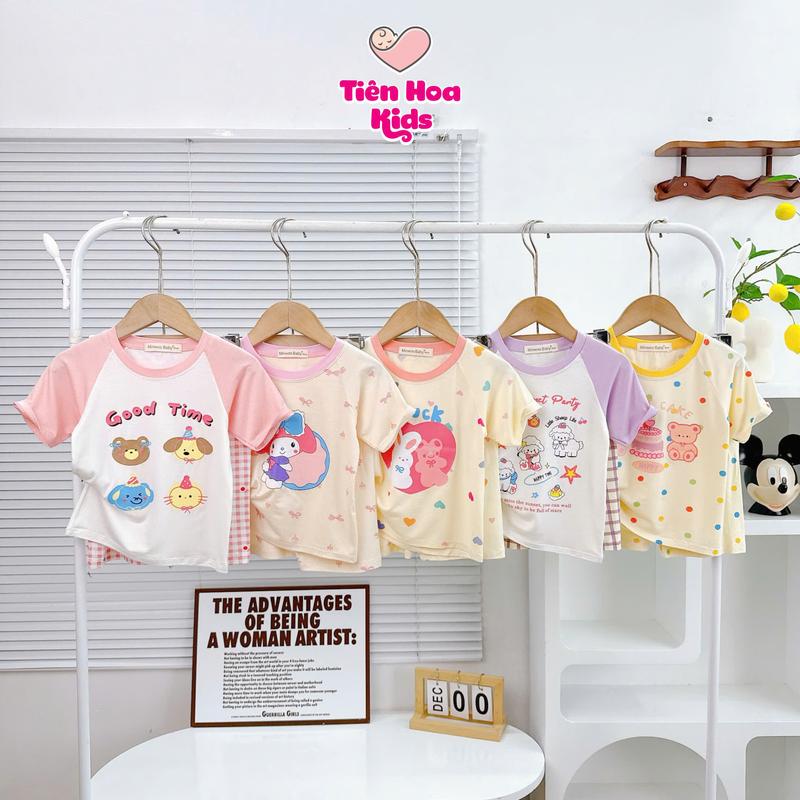  Tiên Hoa Kids  Bé 7-32kg  Bộ Tay Ngắn Quần Lửng In Hình Chất Thun Lạnh Mềm Mịn Mát cho bé trai bé gái Đi Học Đi Chơi Cotton Siêu Phẩm Mới 