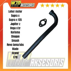 Leher pipa sambungan knalpot netral inlet 22 warna hitam..untuk motor supra shogun smash jupiter z vega grand bahat tebal