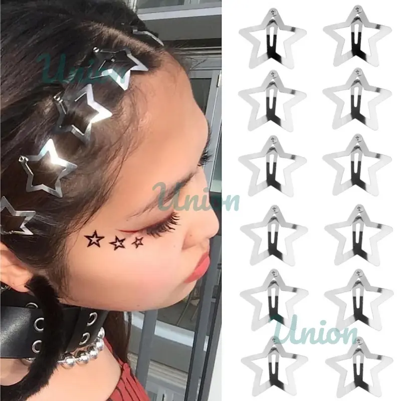 UM Stars Jepit / Manis Keren Cewek Logam Klip Bb /Jepitan Anak Fashion/ Jepit Rambut Wanita Geometris / Rambut Klip Bintang Star 1