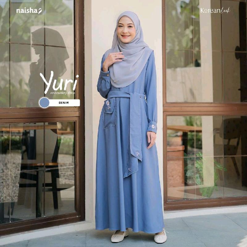 Gamis Naisha Korean Look - Yuri Embroidery Dress 3