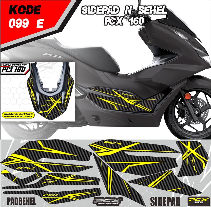 Sticker Sidepad Behel Full Set Honda PCX 160 Motif Karbon Kode 099 - Aksesori Motor Terbaik - Motorcycle 5