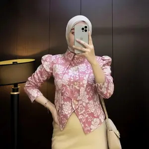 HYLE - Flower Blouse Korean Look - Blazer Bunga Wanita - Atasan motif Bunga