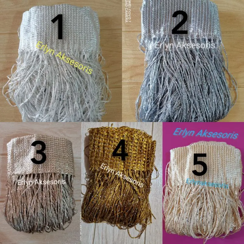 TIRAI GLITTER RAMADHAN SALE MURAH PUTIH/GOLD/SILVER/CREAM 1X2M