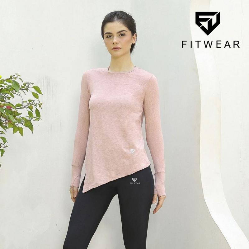 Fitwear - Kaos Olahraga Wanita FITWEAR NEW AURORA DRYFIT SIDE TIE OVERSIZE L/S - S - 2XL 0