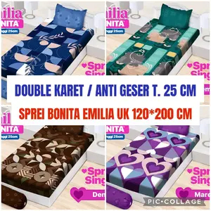 (BISA COD)SPREI BONITA EMILIA UK 120×200 CM/ NO 3/ SINGEL BED Bantal