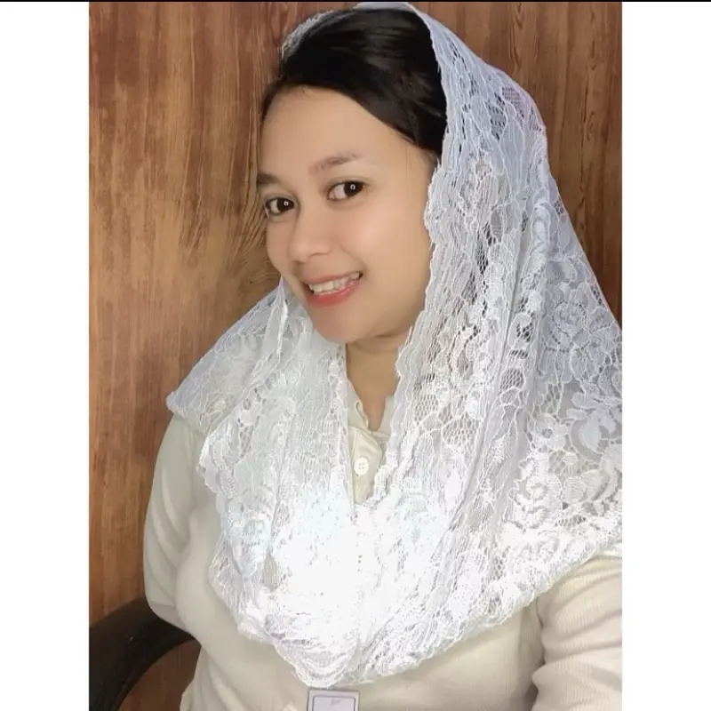 Hijab instan brokat bunga kerudung syal brukat pinguin Lembut Muslim