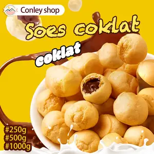 COD Soes Coklat Cokelat/strawberry/Update kemasan terbaru / merek baru/Malona/500g/1kg / mix rasa/halal Kue Sus Kering Isi soes coklat lumer 1 kgr Enak Murah Cemilan keluarga,  Chocolate Food Makanan Snack Manis Biskuit Susu Toples
