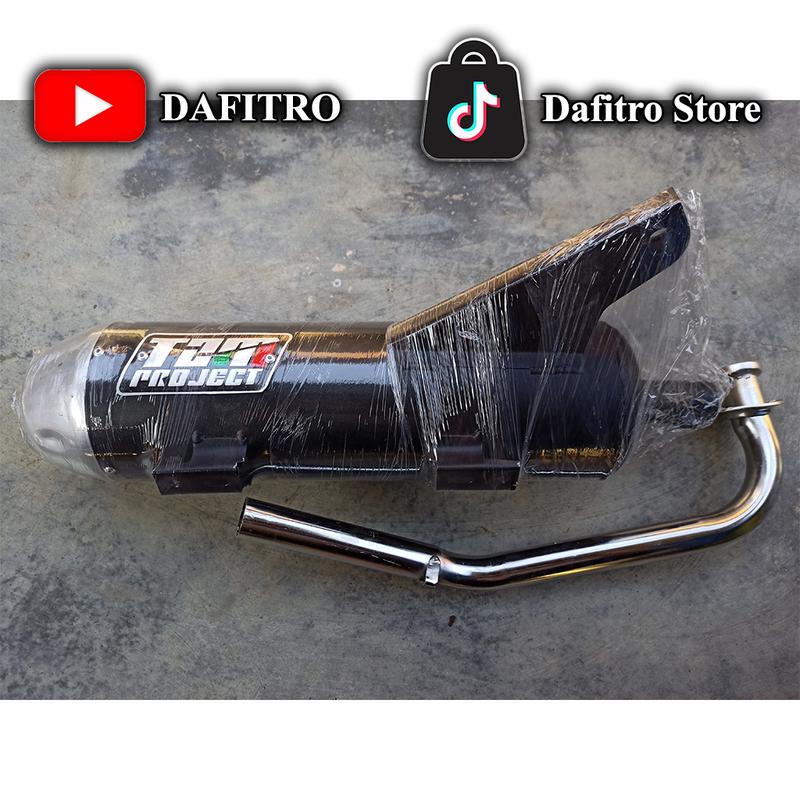 Knalpot copy TZM Project Bass Adem Beat Scoopy Vario Mio Pcx Aerox Nmax Fullset Inlet 26-28 Saringan Full Motorcycle Besi Karbu Racing Sporty Mesin Sepeda shijiro 4