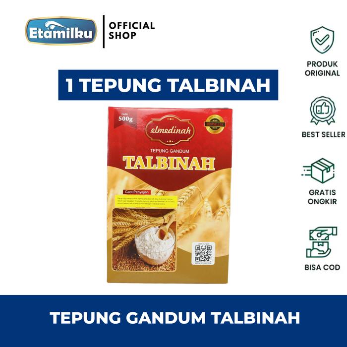 Gambar 1 Box Talbinah Elmedinah Tepung Gandum Sereal isi 500 gr dari Etamilku Official Kota Administrasi Jakarta Timur Tokopedia