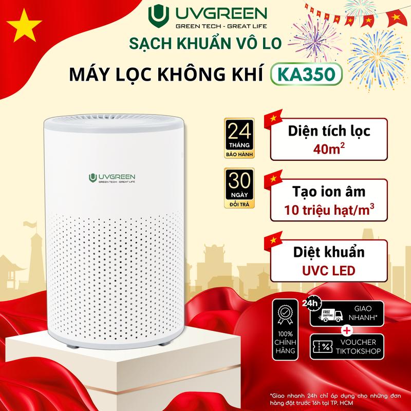 Máy Lọc Không Khí Hút Mùi, Ion Âm Lọc Bụi Mịn UVGREEN KA350 – UVC LED Diệt Khuẩn Hiện Đại – Khử Mùi Phòng Ngủ Cho Trẻ Sơ Sinh Hiệu Quả - Tiết Kiệm Điện – Bảo Hành Chính Hãng
