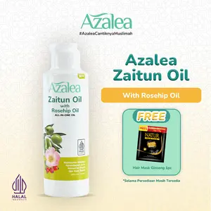 Azalea Zaitun Oil with Rosehip Oil 135ml – All-In-One Oil untuk Wajah & Tubuh, Melembapkan, Menutrisi, Haluskan Bekas Luka