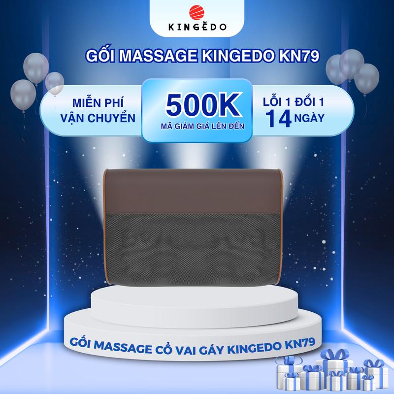 Gối Massage Cổ Vai Gáy KingEdo KN79 Nhiệt Hồng Ngoại , Matxa Đa Chức Năng, Gối Massage 20 Bi Xoay Tự Động 6 Chế Độ Điều Chỉnh