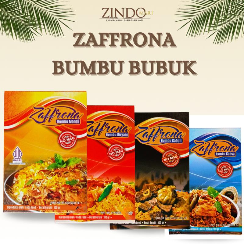 ZAFFRONA BUMBU BUBUK 100GR INSTANS MASAK NASI KEBULI, BIRYANI, MANDI, KABSA PRAKTIS TANPA MSG BERKUALITAS 1