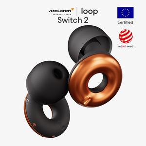 Loop Switch 2 Earplugs X McLaren F1 Team - 3 Noise Relief Modes for Ultimate Control | Flexible Earplugs for Focus, Travel, Socializing,Festivals，More