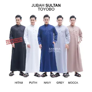 STYLEBIZ Jubah Sultan Toyobo Hitam Putih Navy Grey Mocca Free Parfum Pilihan Warna Terbaik