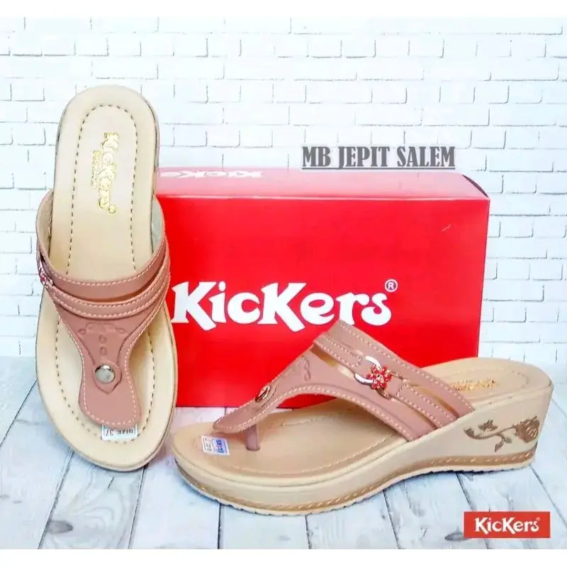 sendal jepit wedges wanita kickers sandal japit perempuan sandal cewek japit wejes 0