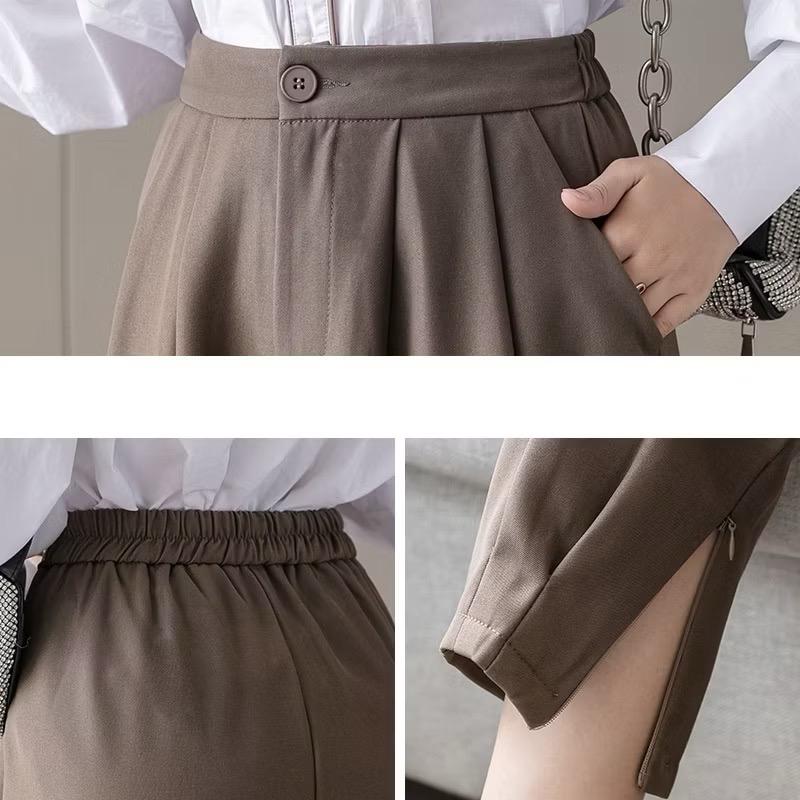 Quần tây nữ lưng cao công sở đẹp xếp ly gấu khóa lưng chun sau Q115 ( đi học đi làm đi chơi ) 6