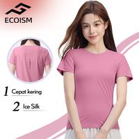 Gambar ECOISM Kaos Lari Wanita Baju Olahraga Lengan Pendek Dry Fit Gym Outdoor Yoga Sport running pilates - Black, M dari ECOISM Official Store Kota Bekasi 1 Tokopedia