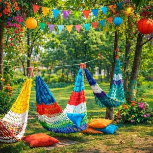 Ayunan Jaring Nyaman Anti Gerah Tahan 80kg Ayunan Santai Outdoor Camping Kebun Adem Bahan Nilon Kuat Panjang 2,2m Mudah Dipasang untuk Dewasa & Anak-anak - Furniture