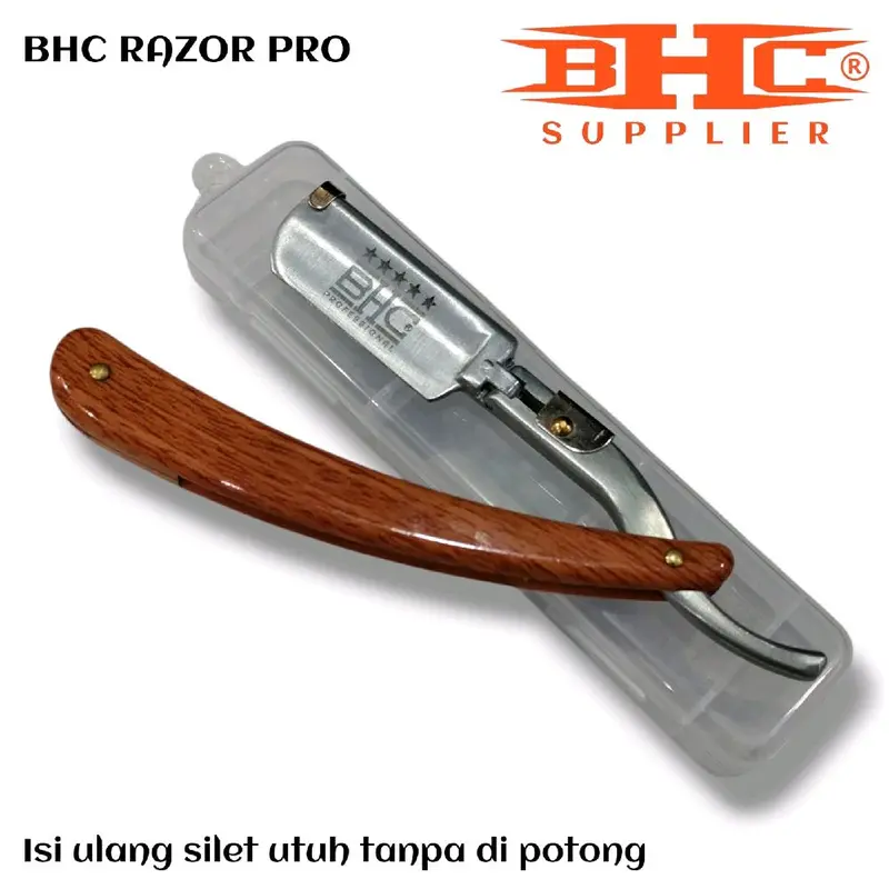 RAZOR BHC Gagang Pisau cukur lipat isi ulang silet alat potong rambut razor manual  kerok kerik jenggot kumis Brewok 6
