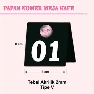 PAPAN NOMOR MEJA KAFE / AKRILIK PAPN NOMER MEJA