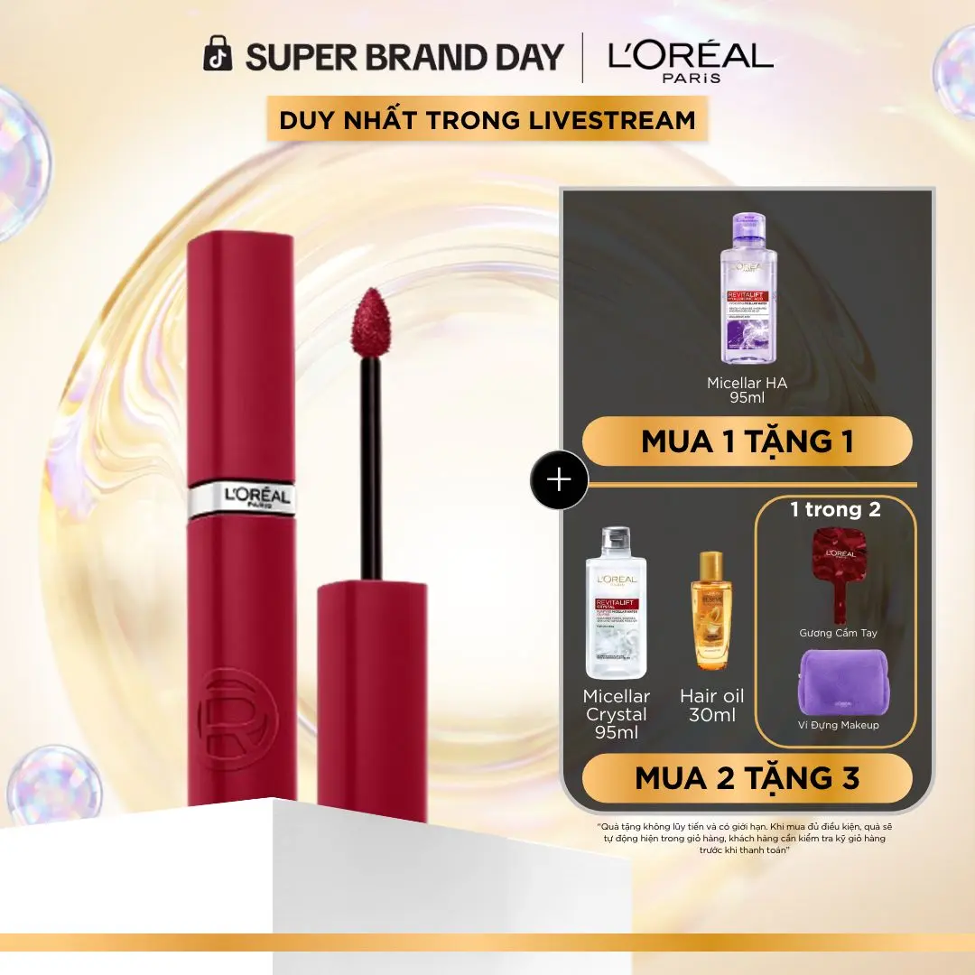 SON KEM LÌ NHẸ MÔI, 16H LÂU TRÔI, CHUẨN MÀU CĂNG MƯỚT L’OREAL PARIS INFALLIBLE MATTE RESISTANCE 5ML